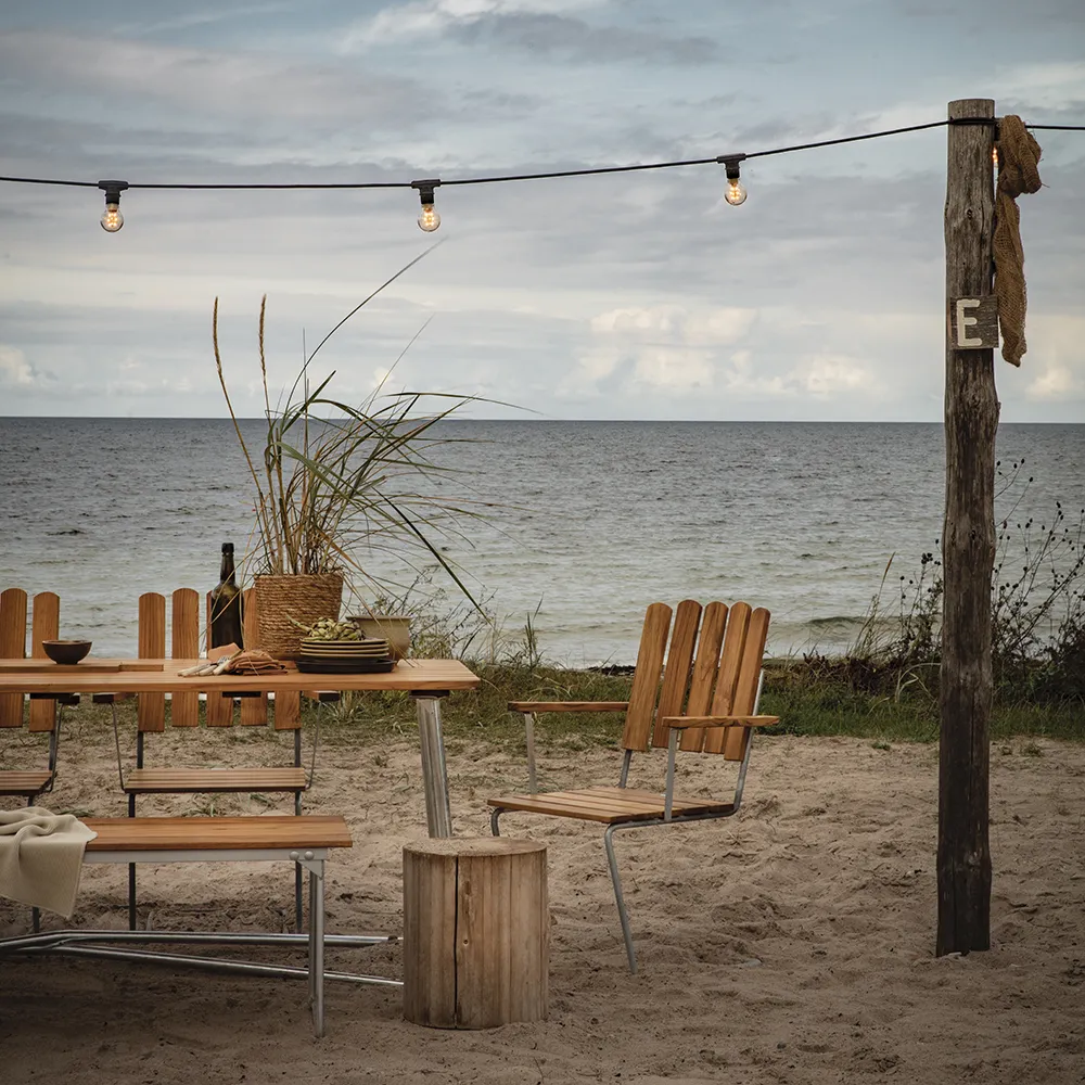 A2 Armchair Untreated Teak / Hot-dip galvanised Frame