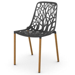 Forest dining chair with Iroko upholstered legs Dark Blue
