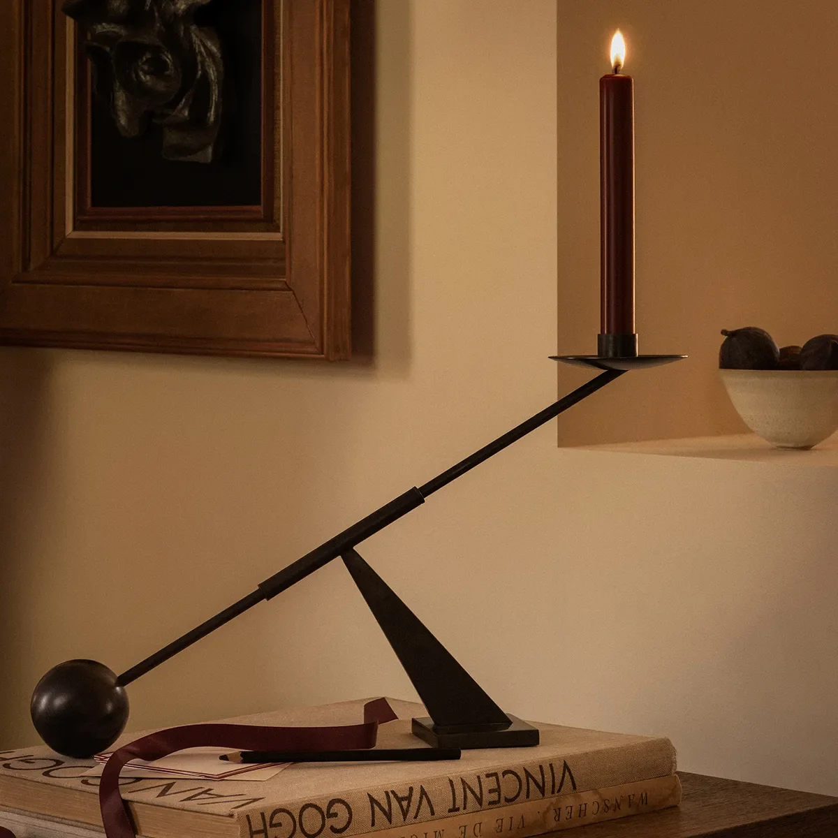Interconnect Candleholder Small - Black Steel
