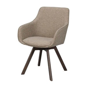 Alison chair with armrests darkbeige fabric/brown oak legs
