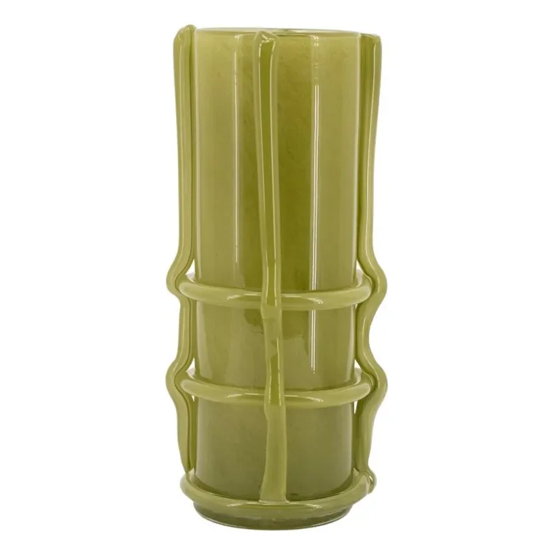 WrapIt vase 14x14x30 cm glass green