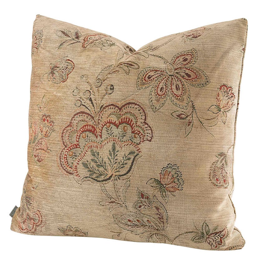 Miralago Flower Beige Plain Cushion Cover 50X50