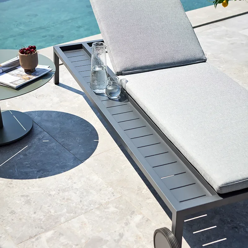 Samvaro sun lounger anthracite Pearl Grey