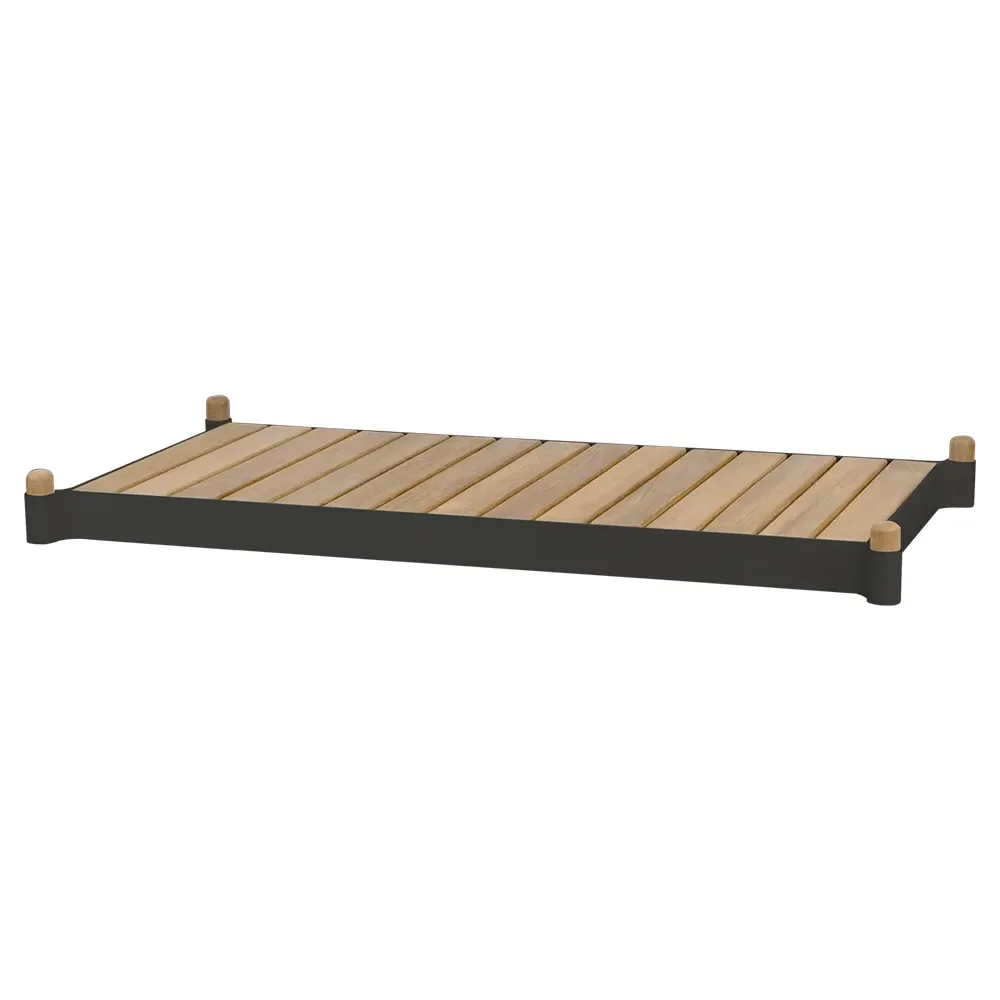 Sticks planter bench Teak/lava grey
