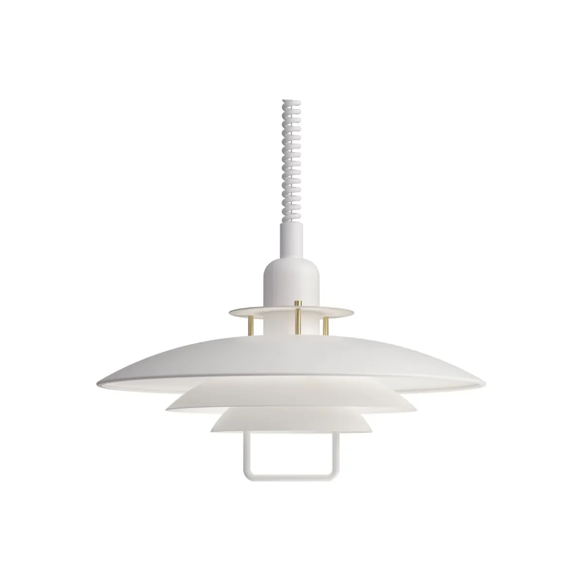Primus II ceiling pendant Ø43 cm metal matt white/brass