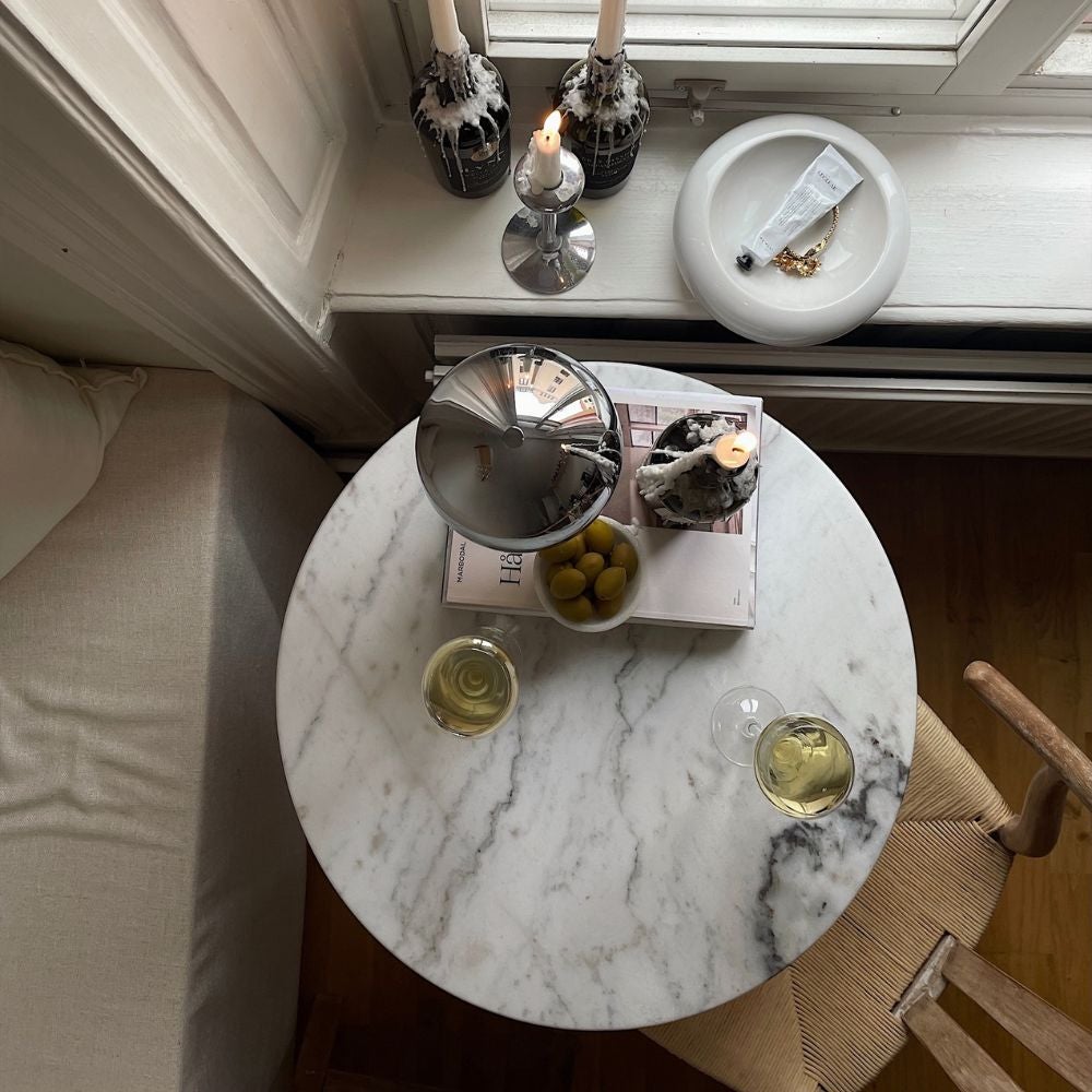 Loire marble table 60 white