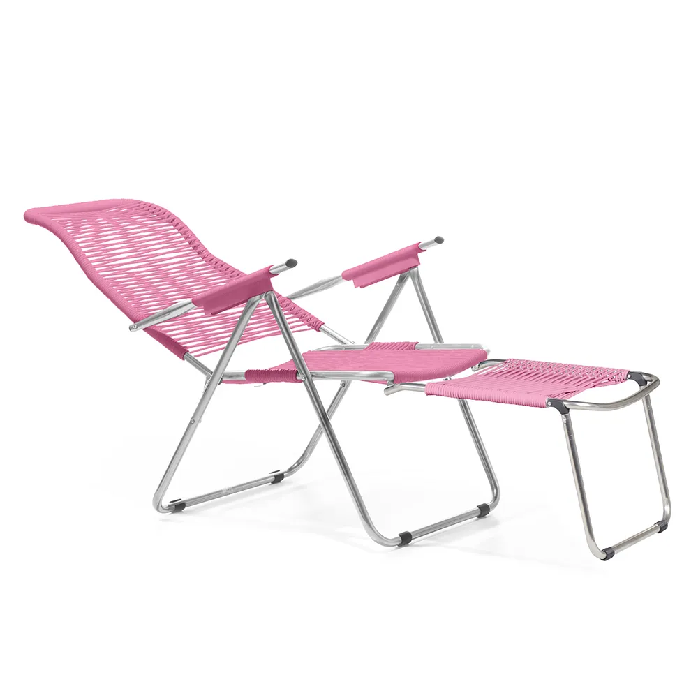 Spaghetti sun lounger pink matt aluminium