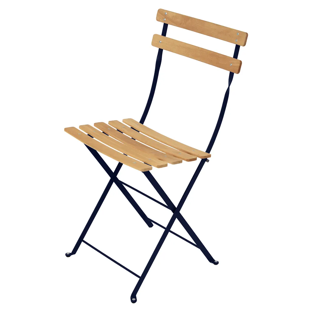 Bistro chair natural Deep blue