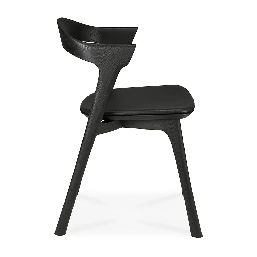Bok Dining chair black oak/black leather
