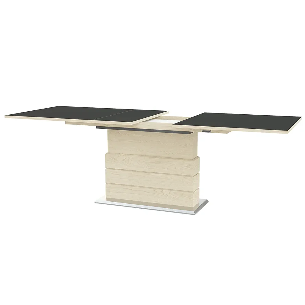 Sm30 Dining Table 100X200-280 cm White Oiled Oak / Black Laminate