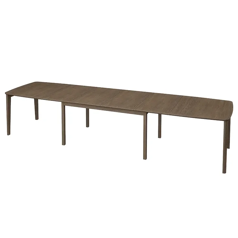 SM107 Dining table 101x160-316-368 cm Mocha brown lacquered oak oiled look