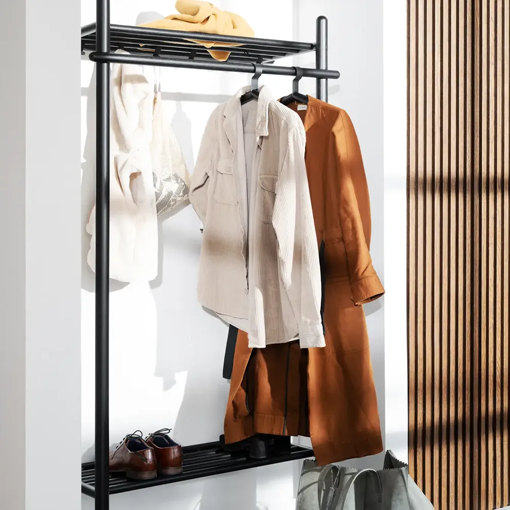 Milford clothes rack black oak