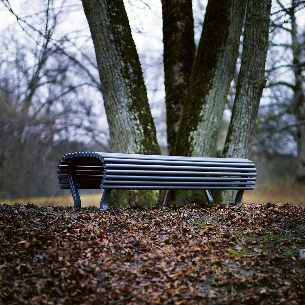 Jujol bench narrow natural black glazed mahogany