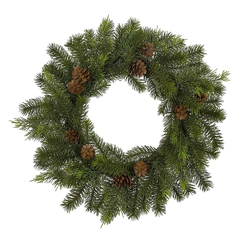 Christmas wreath with pine cones 45 cm