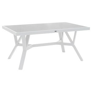 Samvaro table  90x140 cm includes glass plate White 