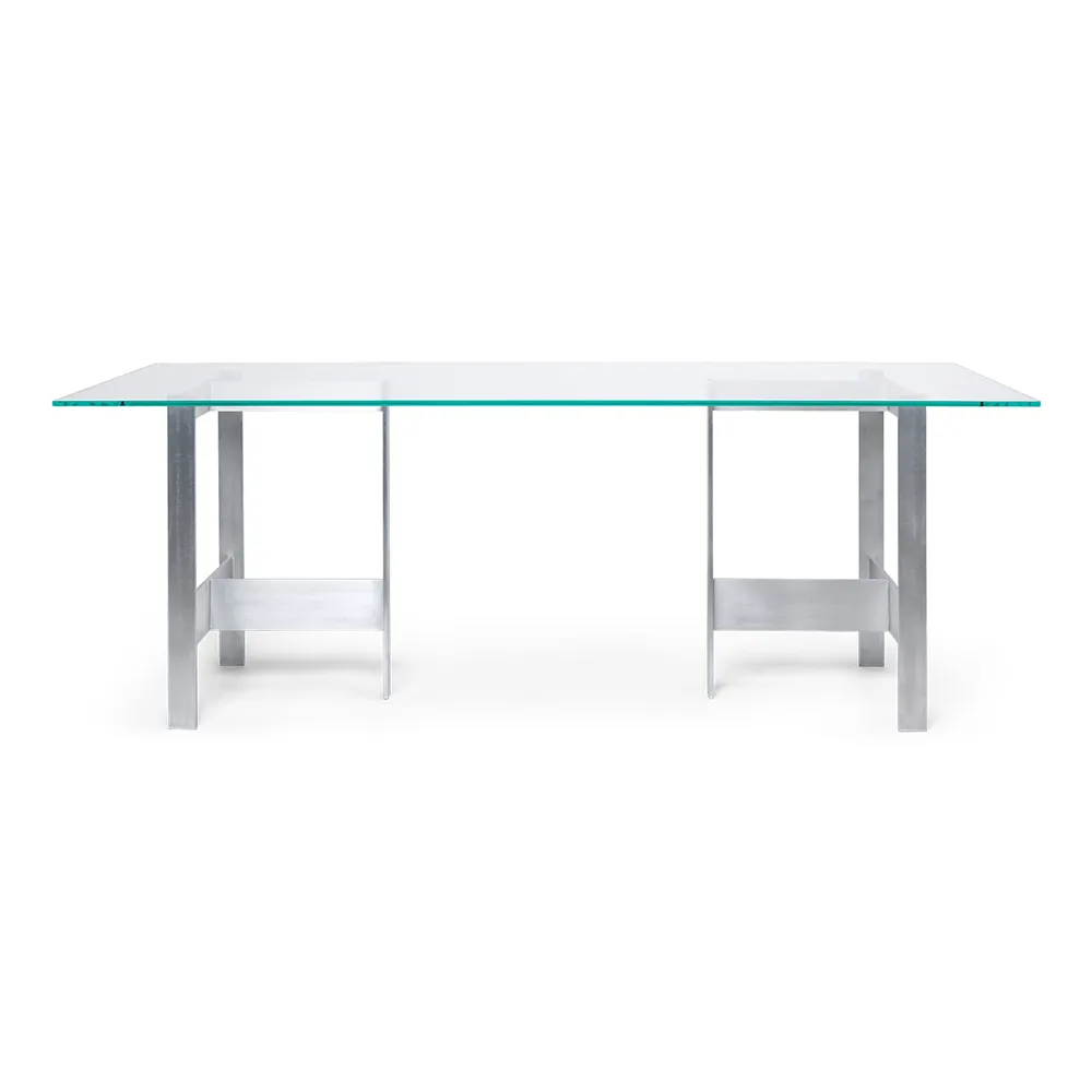 Lager Dining table 200x90 cm - Glass/Aluminium