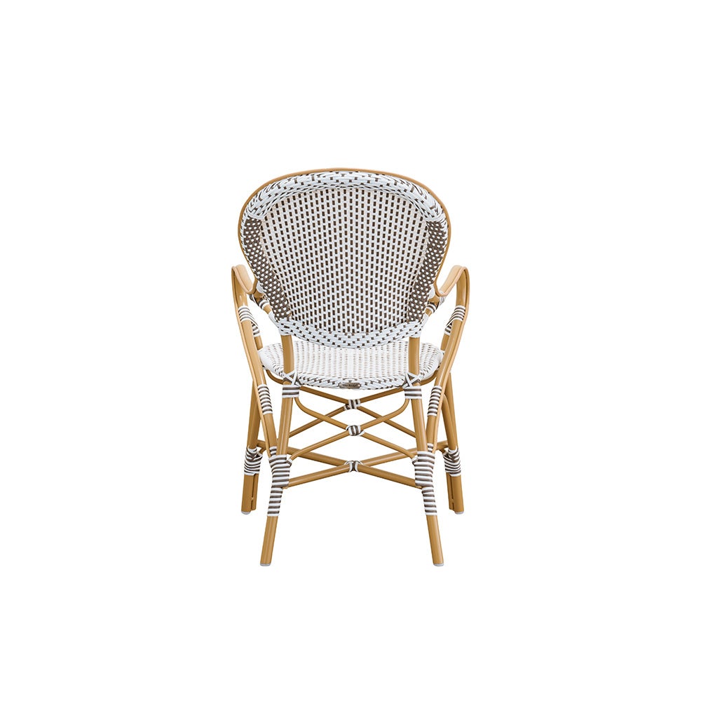 Isabell armchair white w/cappuchino dot