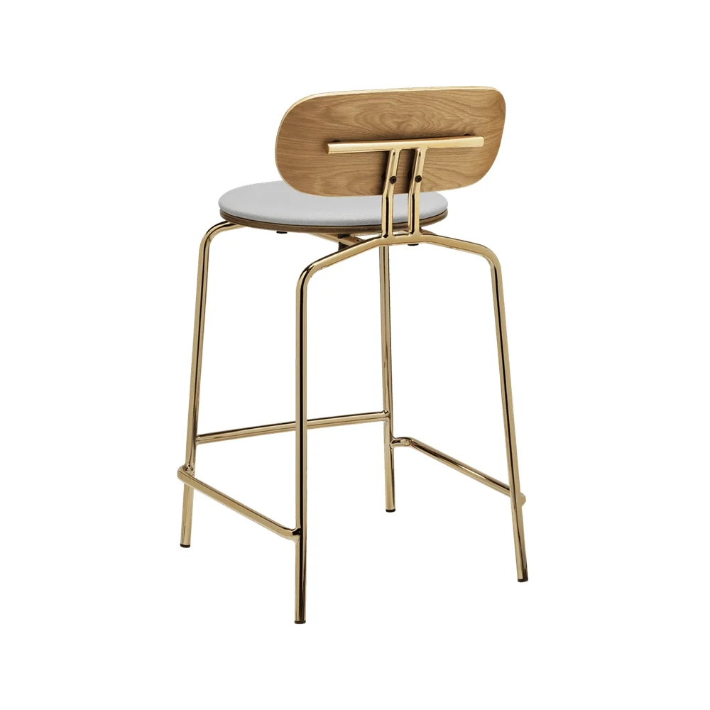 Curious Low Bar Stool Oak/Black Sterling