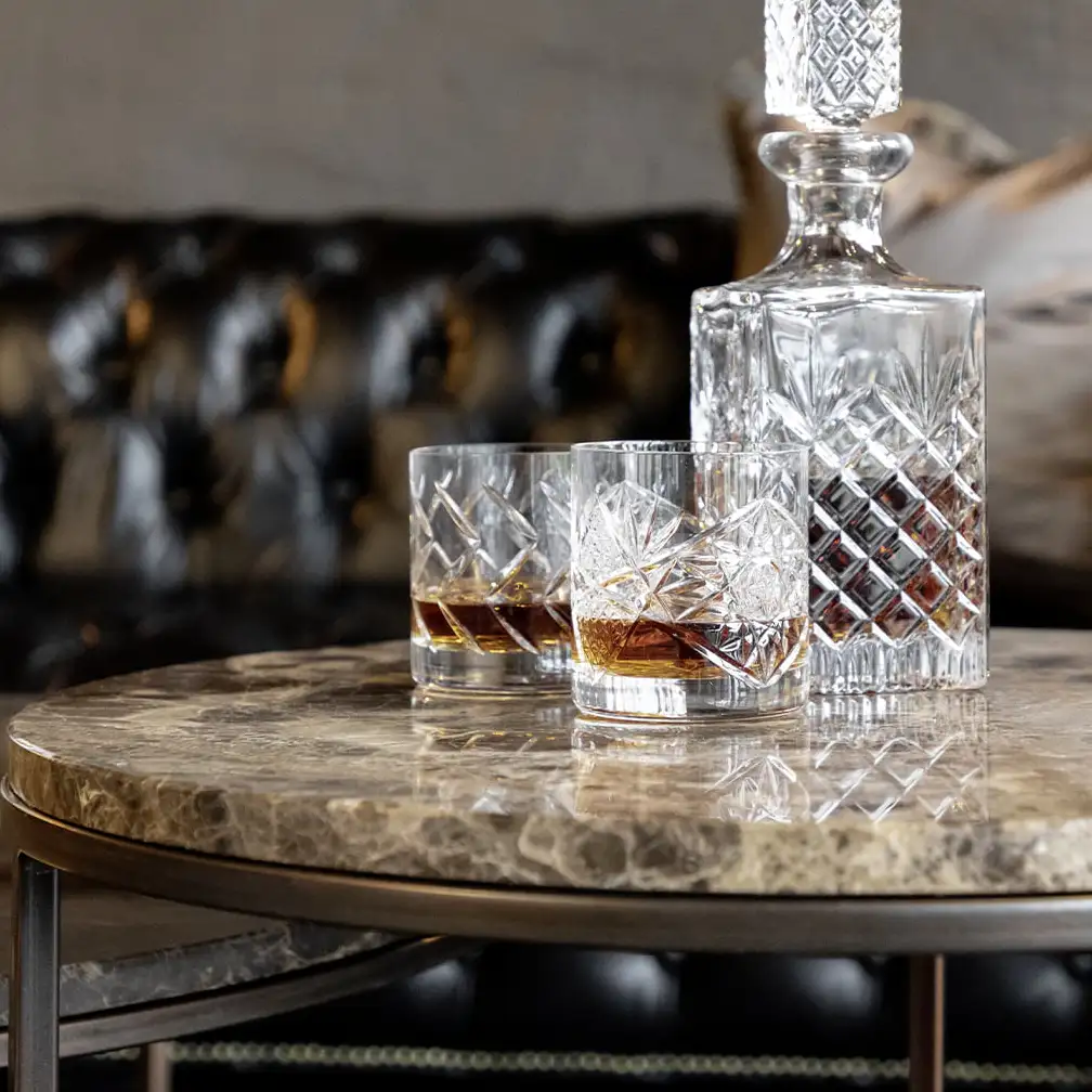 Cedes Coffee Table Brown Marble Ø100 Cm