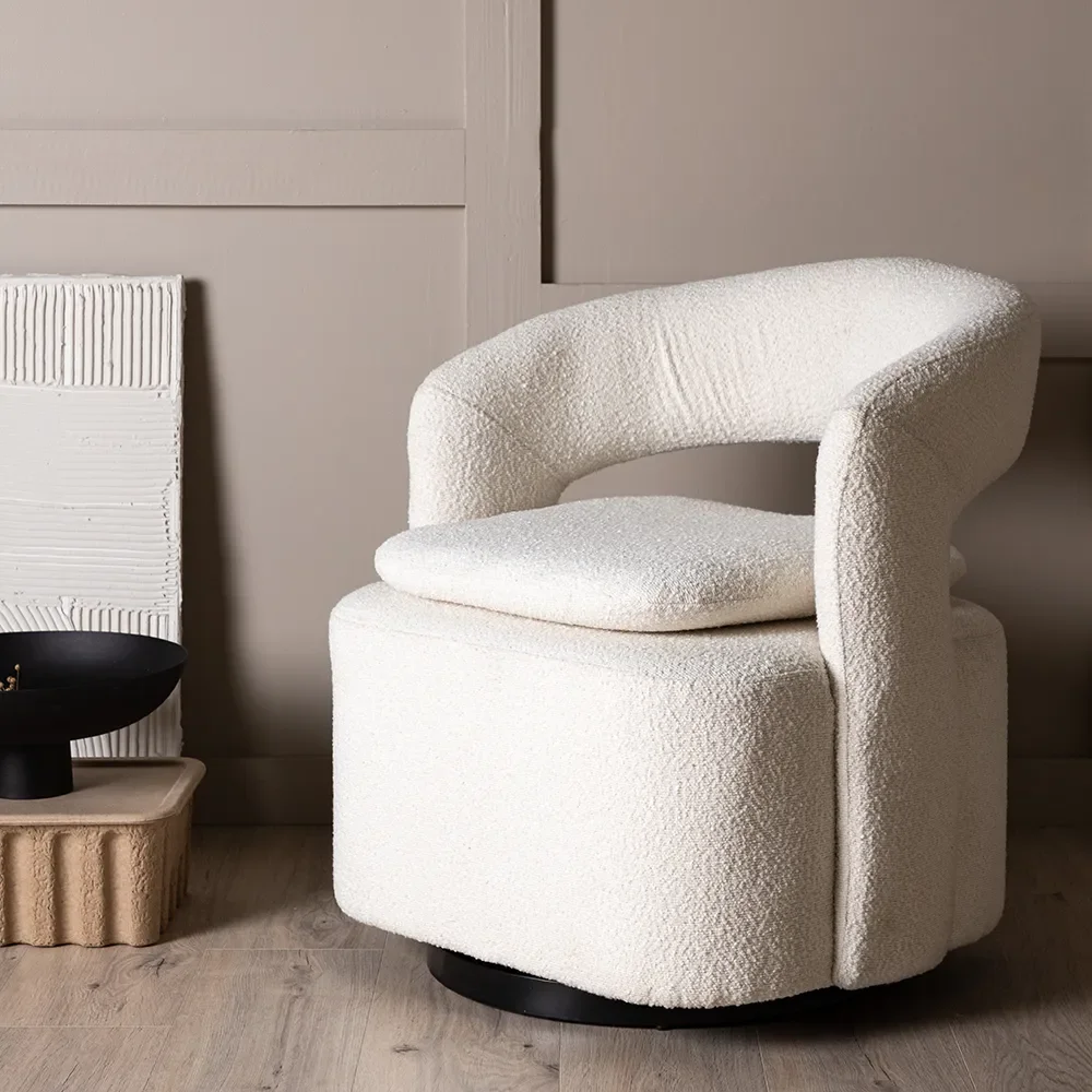 Laurel Armchair White Boucle