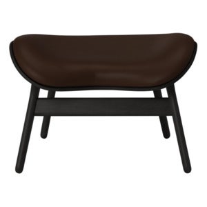 A Conversation Piece Ottoman Footstool Black Oak/Umage Leather Brown