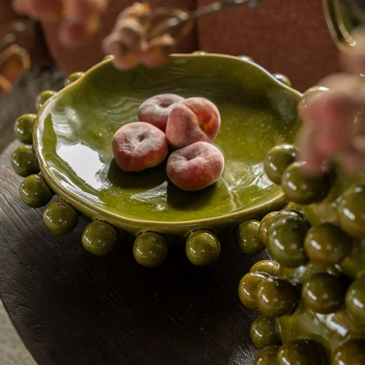 Viro Bowl 35,5x35,5x9 cm Earthenware Green
