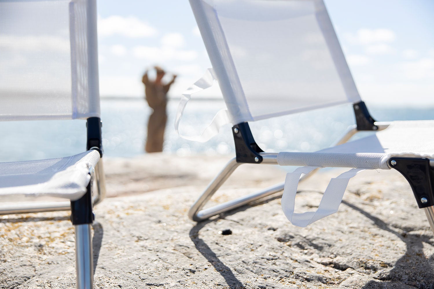 Quick sun lounger white aluminium/textilene