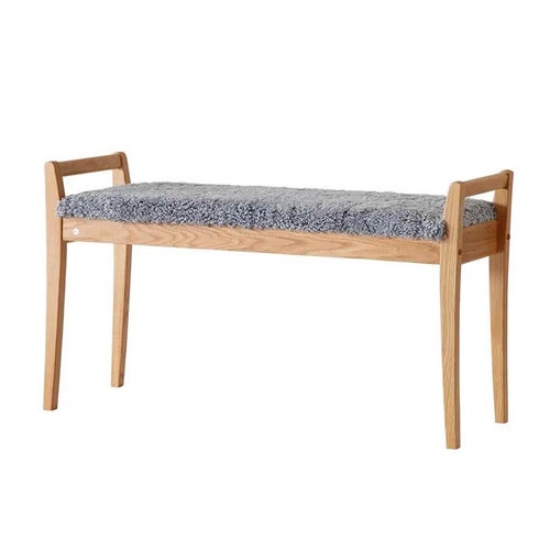 Meja Bench Oiled Oak/Sheepskin Light Grey