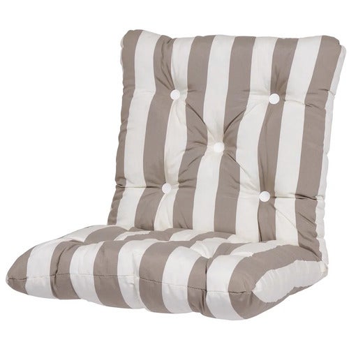 Mini Flock Cushion Taupe striped