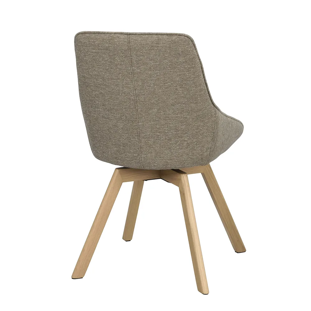 Alison dining chair darkbeige fabric/oak legs