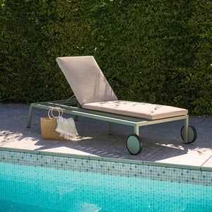 Samvaro sun lounger - Dusty Green/Teddy Beige