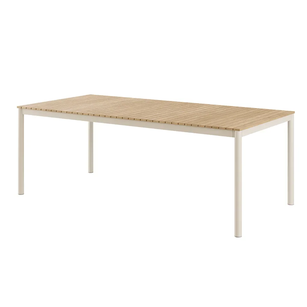 Mood Classic dining table 100x208 cm Sandy grey / teak