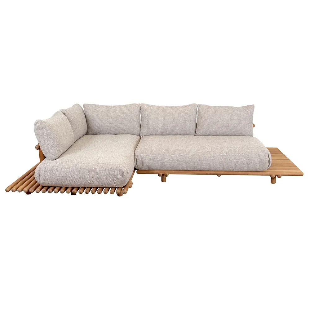 Sticks corner sofa Teak/desert sand
