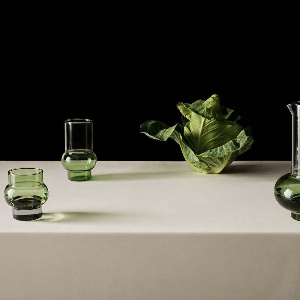 Bump Short Glasses Green x 2