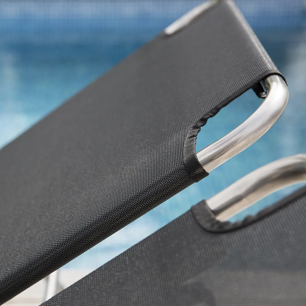 Amigo sunbed black aluminium/textilene