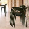 Bliss dining table incl. two chairs with armrests - Dark green aluminium