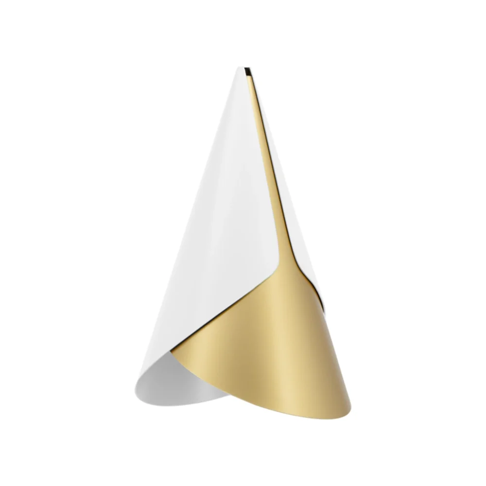 Cornet Lampshade White/Brass