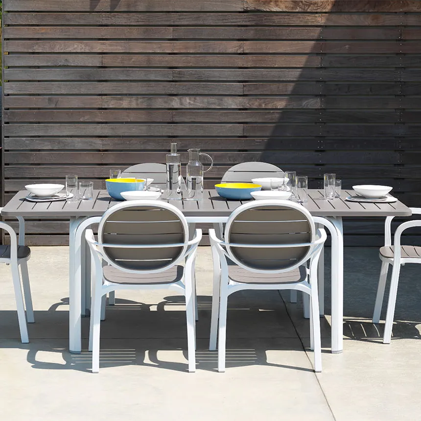 Alloro dining table 100x140-210 cm White Tortora