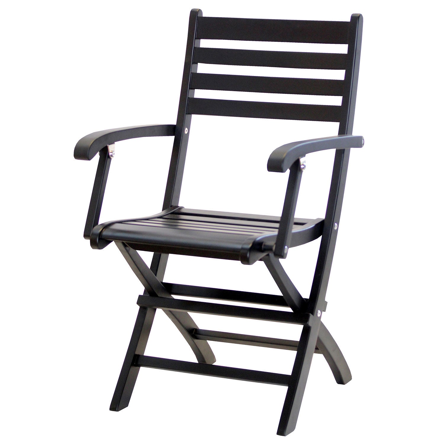 York folding armchair black