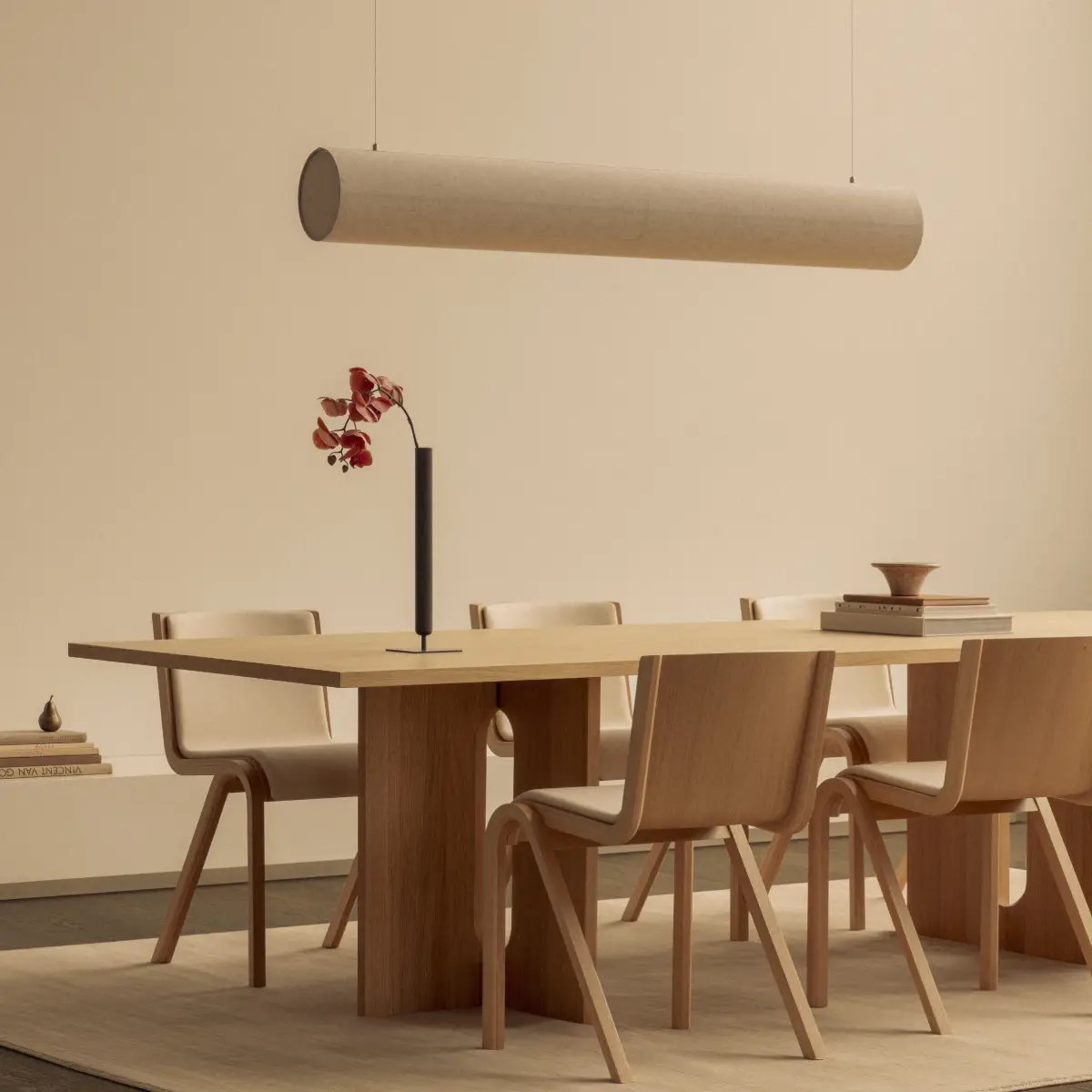 Hashira Linear Ceiling Lamp Linen Raw