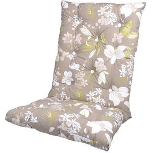 High flock cushion Beige Botanical