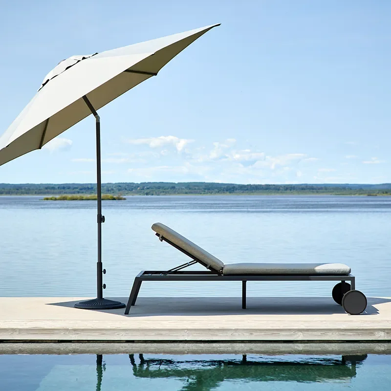 Samvaro sun lounger anthracite Pearl Grey