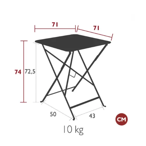 Bistro table 71x71 cm Acapulco blue