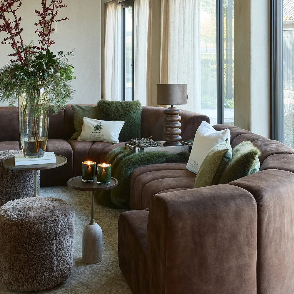 Footstool Bowery Raccoon Taupe