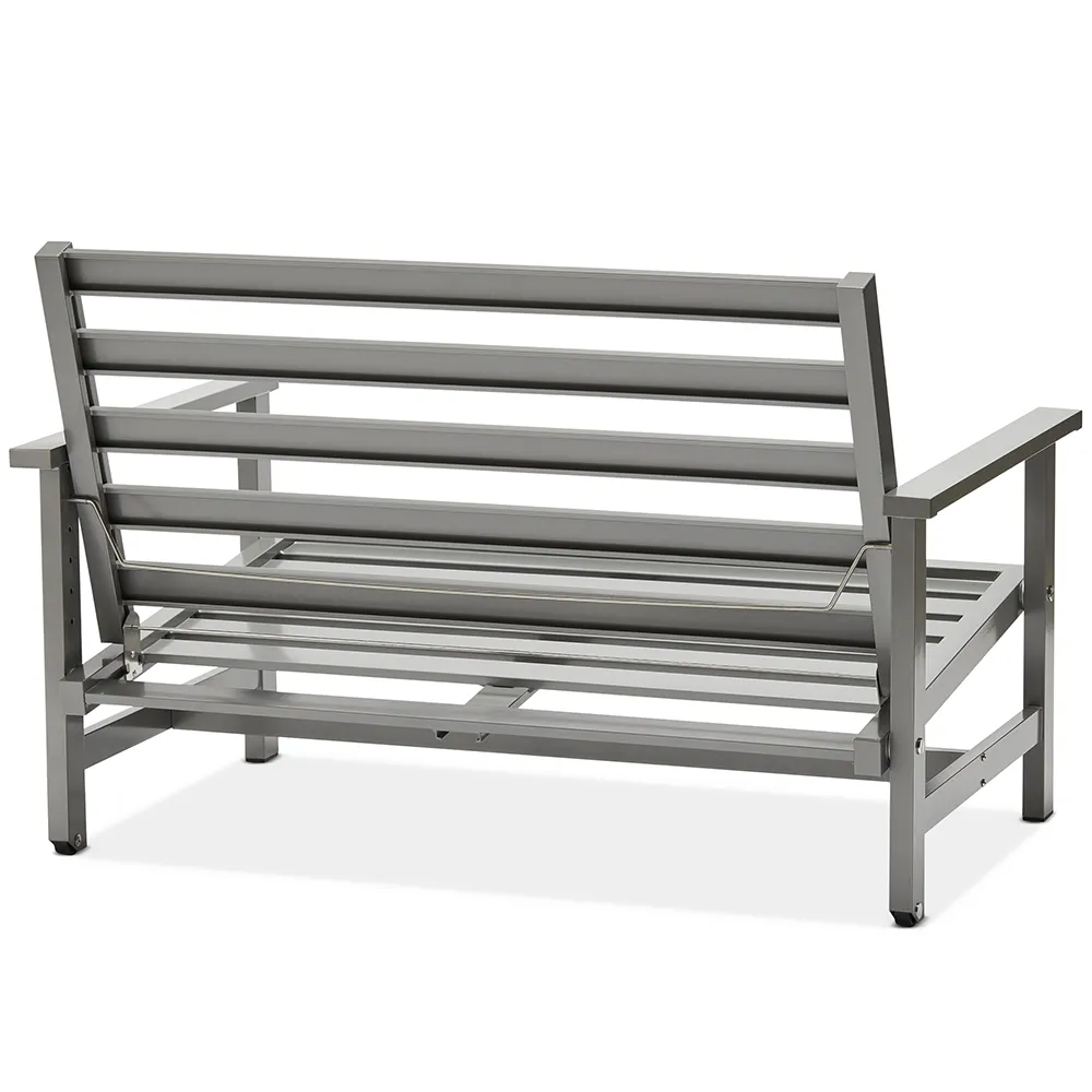 2-Seater Sofa Grey Aluminium