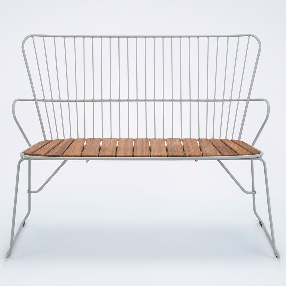Paon bench white / taupe steel