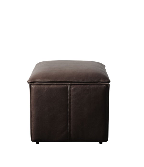 HARLEM leather footstool-Espresso