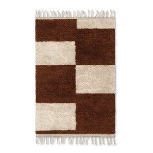 Mara Knotted Rug 120x180 cm Dk Brick/Off-W