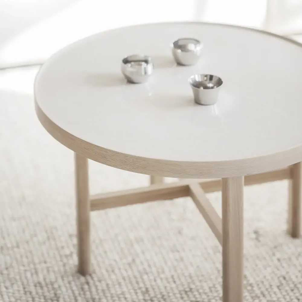 Marsden coffee table Ø60 cm ceramic/white pigmented oak