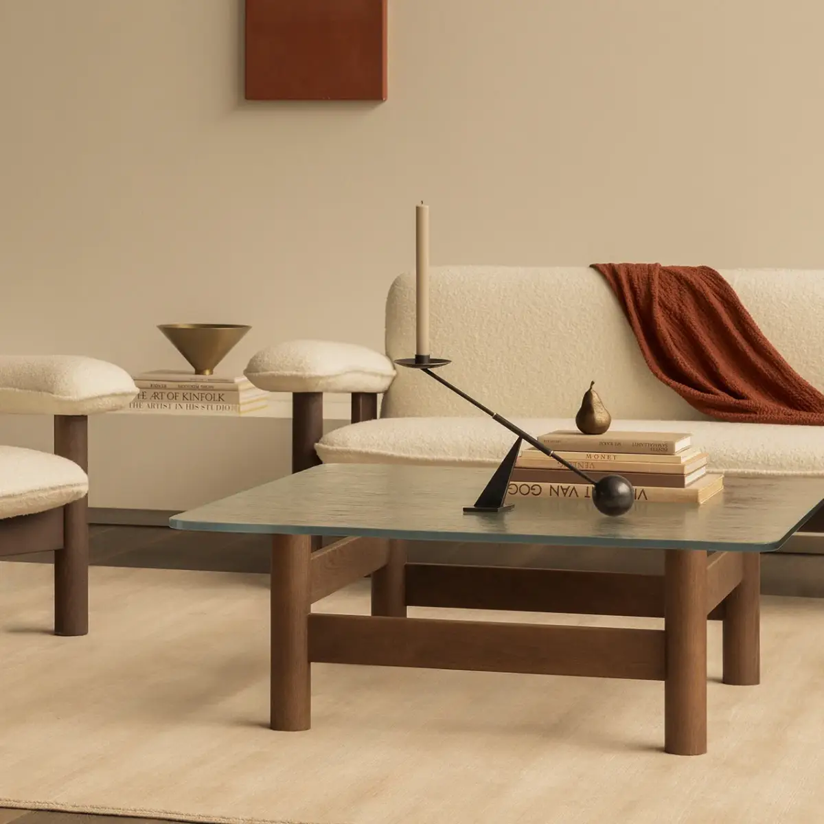 Brasilia Coffee Table Dark Oak/glass